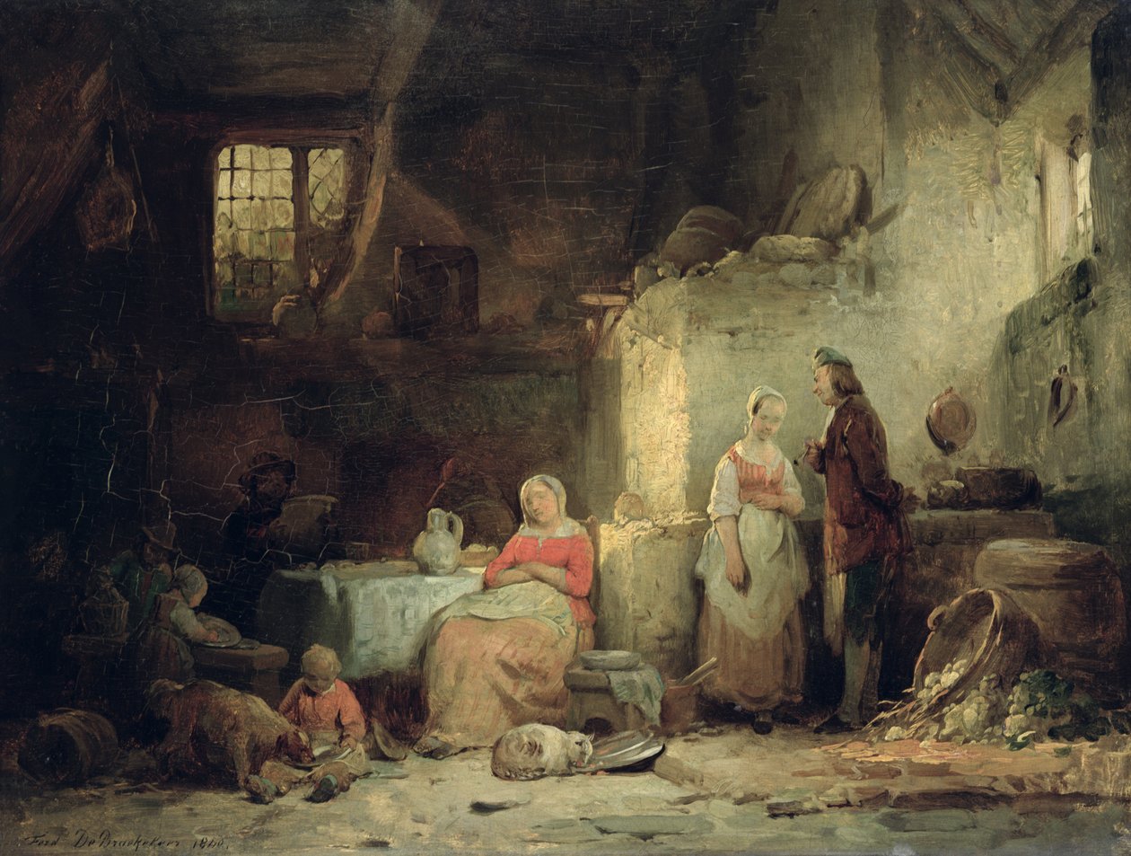 Beszélgetés az étkezés után, 1840 alkotó: Ferdinand de Braekeleer