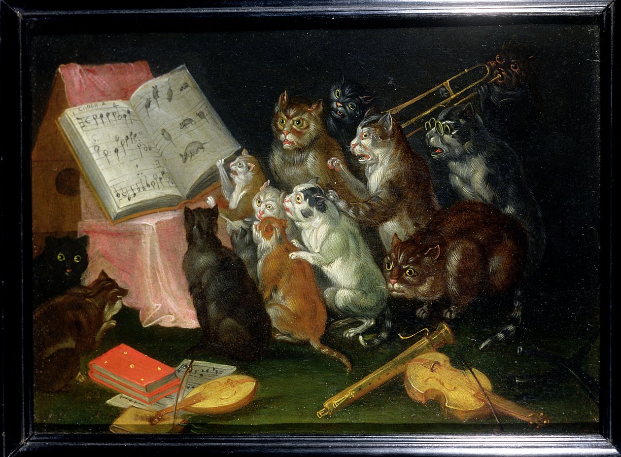 Macskák zenei találkozója alkotó: Ferdinand van Kessel