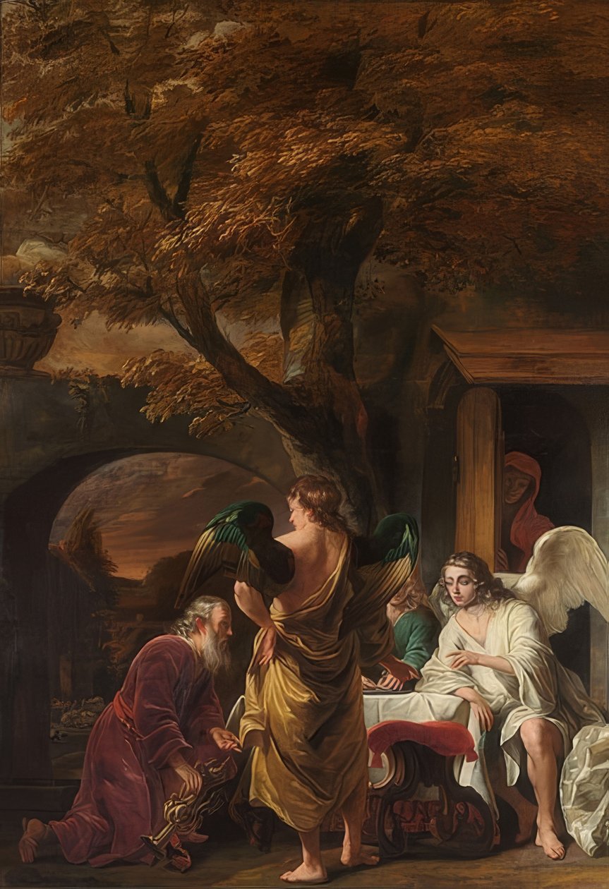 Ábrahám és a három angyal. 1660-63 alkotó: Ferdinand Bol