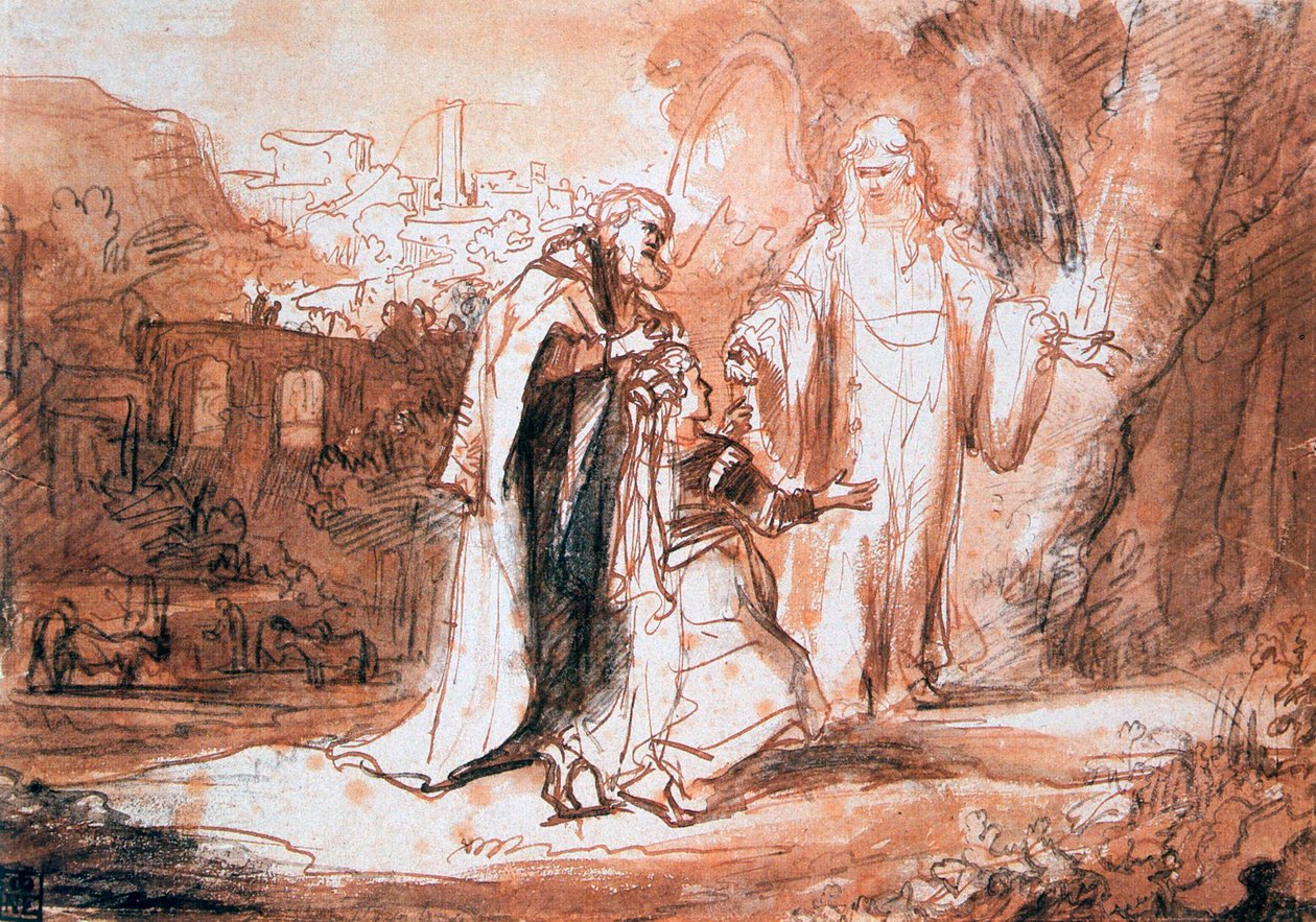 Az Úr angyala megjelent Manoah feleségének ..., 1636-1680 alkotó: Ferdinand Bol