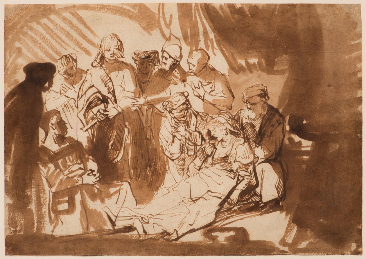 Christus und die Tochter des Jairus alkotó: Ferdinand Bol