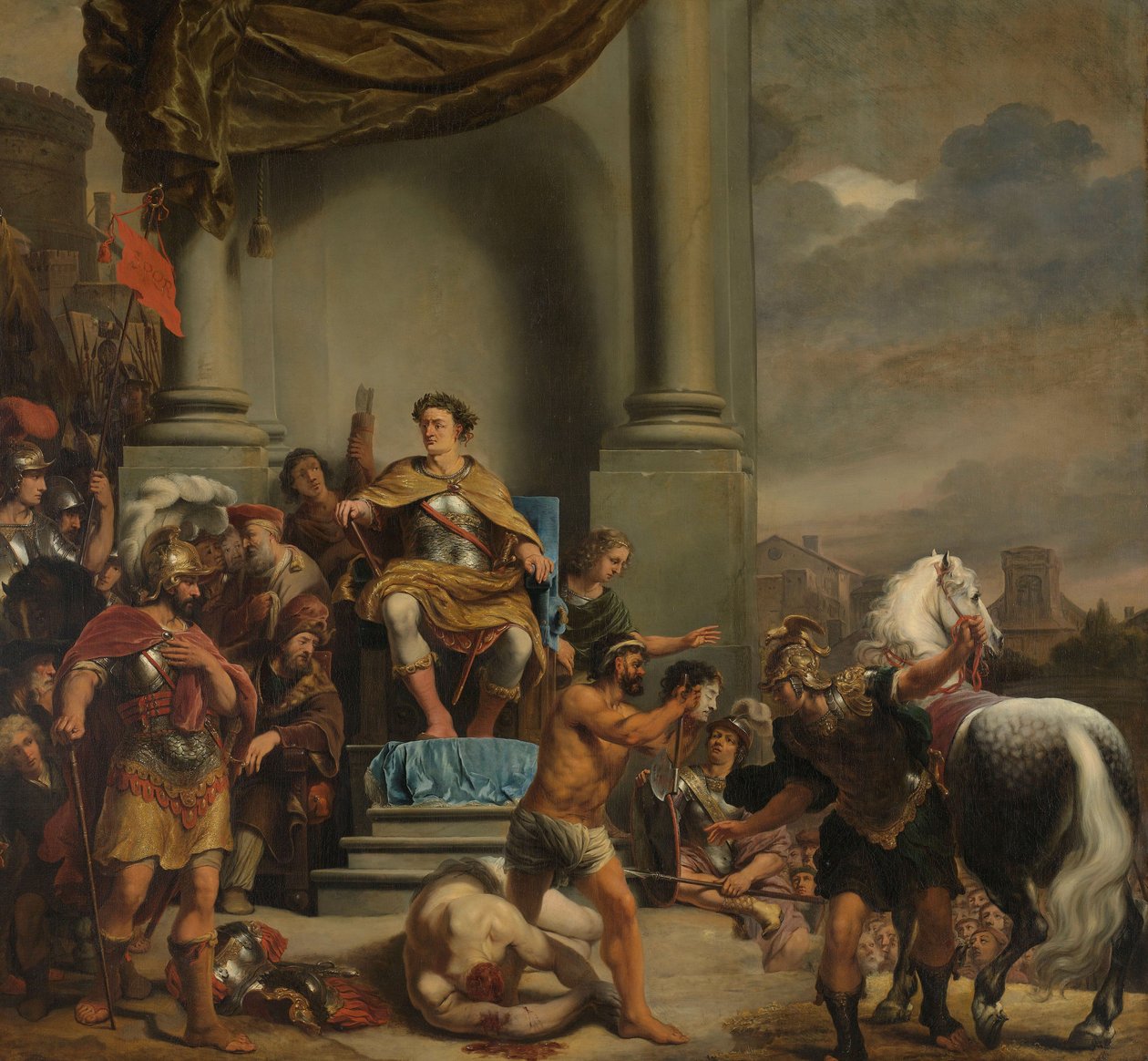 Titus Manlius Torquatus konzul elrendeli fia lefejezését alkotó: Ferdinand Bol