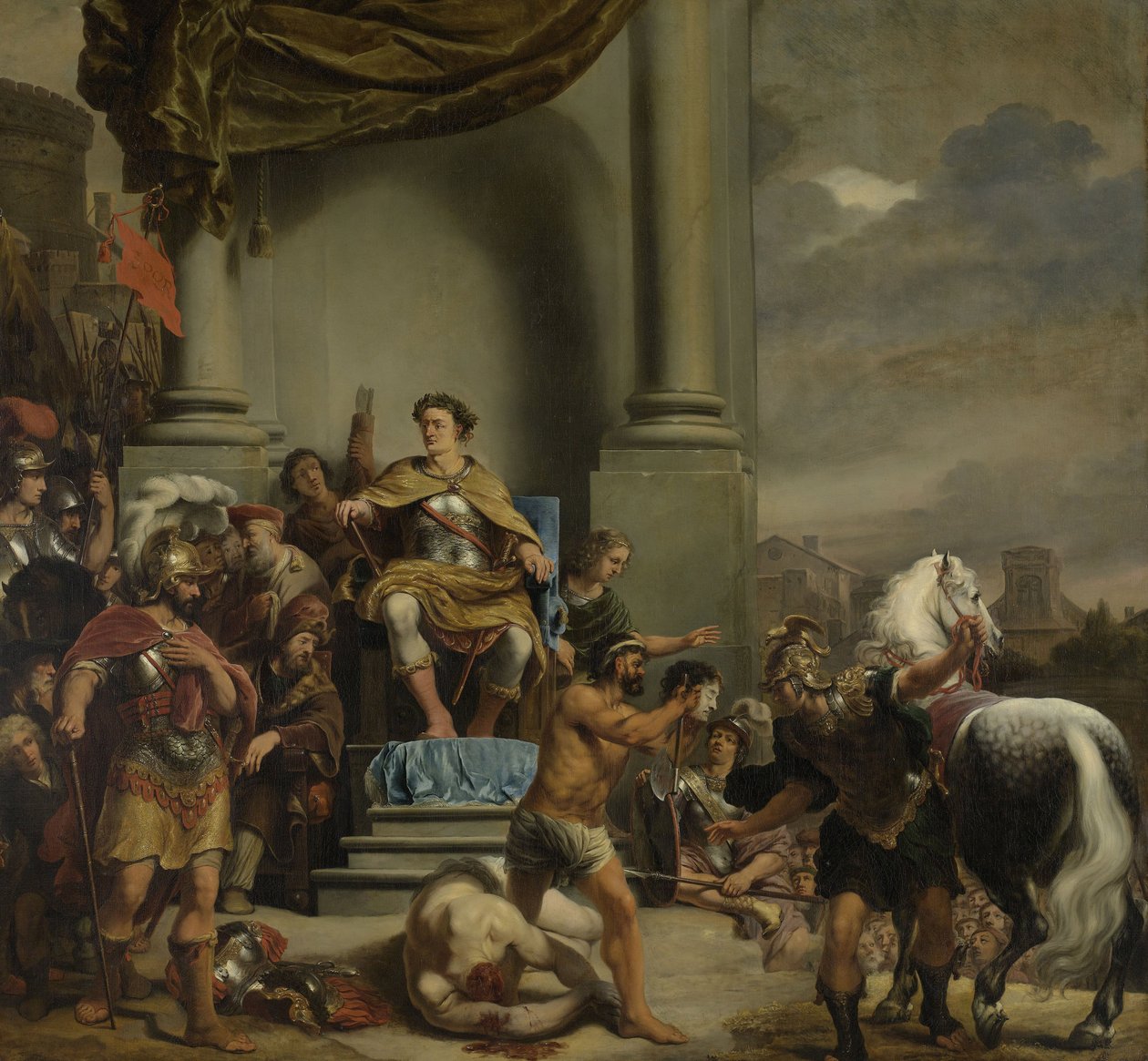 Titus Manlius Torquatus konzul elrendelte fia lefejezését, 1662-1664 alkotó: Ferdinand Bol
