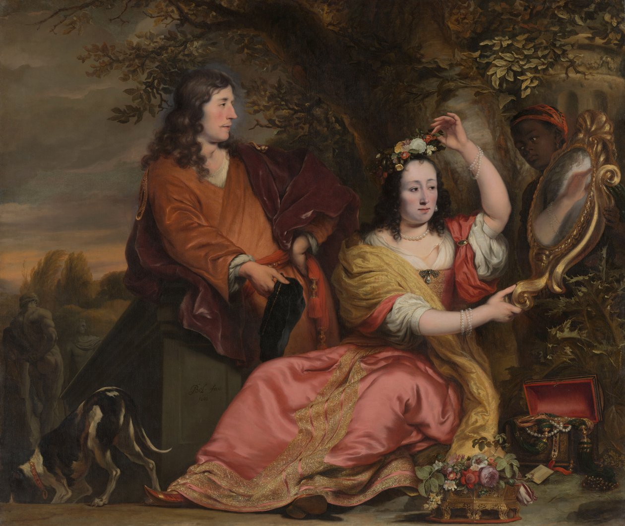 Jan van der Voort és nővére, Catharina egy szolgával alkotó: Ferdinand Bol
