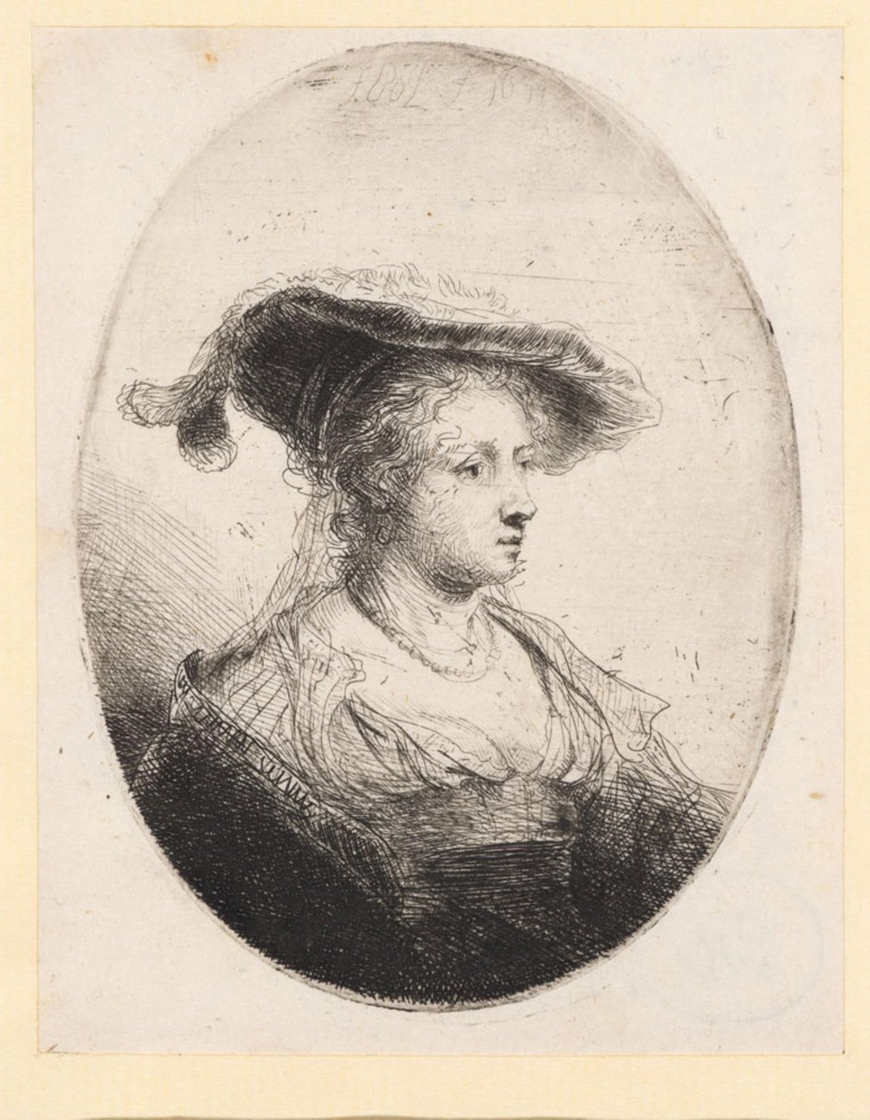 Fiatal nő kalappal alkotó: Ferdinand Bol