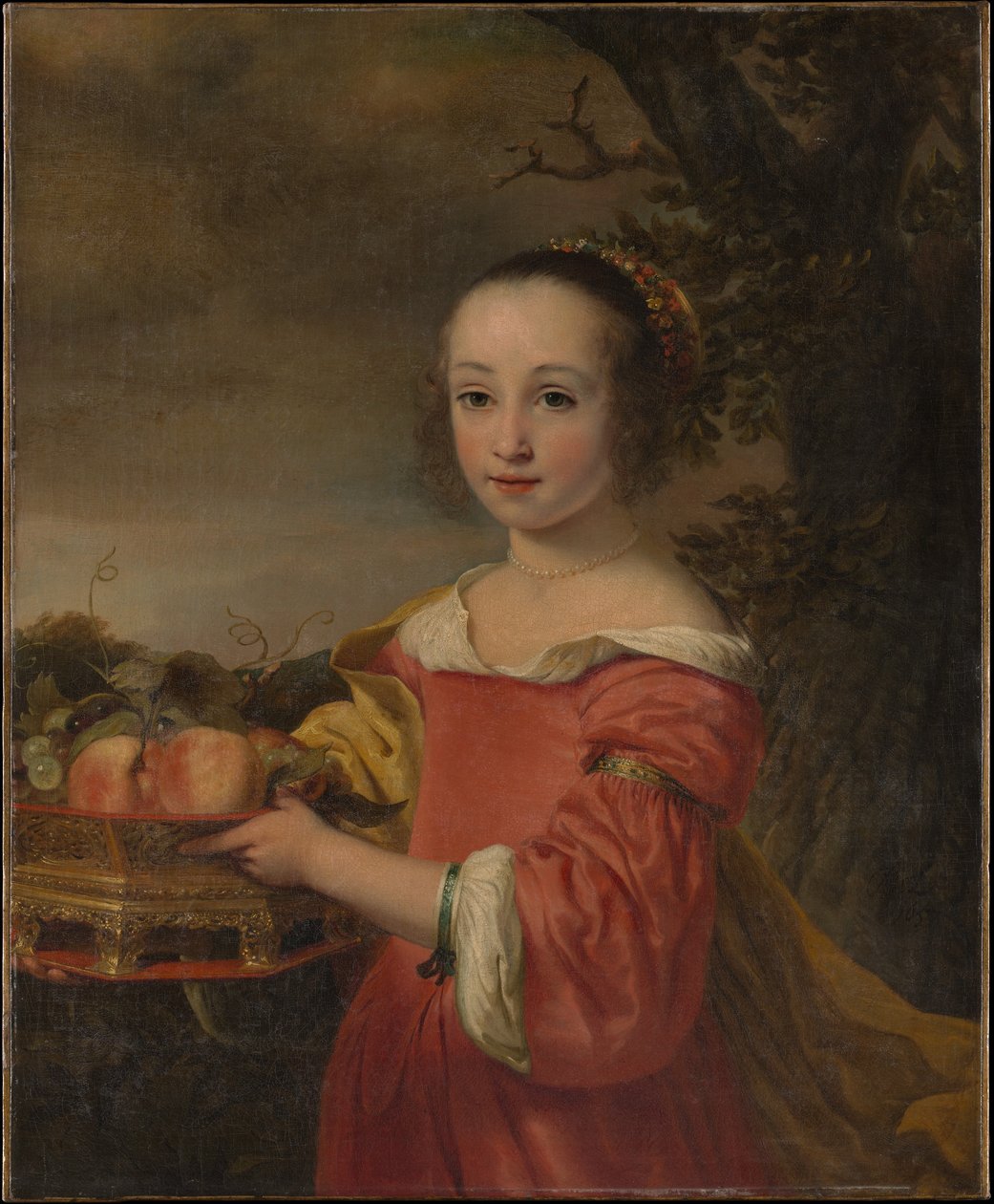 Petronella Elias (1648-1667) egy kosár gyümölccsel alkotó: Ferdinand Bol