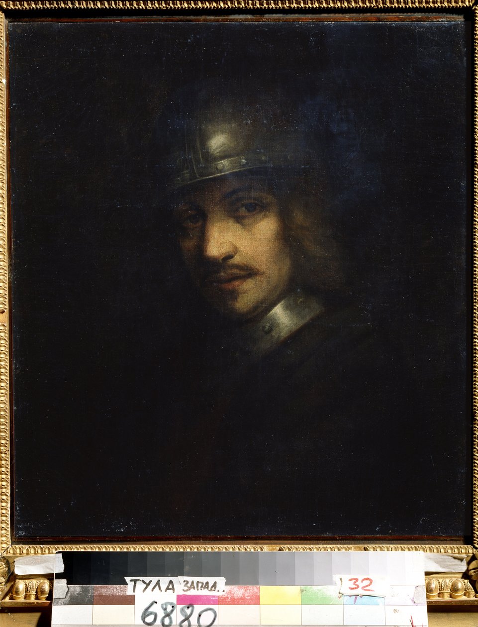 "" Sisakos férfi portréja" (sisakos férfi portréja) Ferdinand Bol (1616-1680) festménye 17. századi Állami Művészeti Múzeum, Tula, Oroszország alkotó: Ferdinand Bol