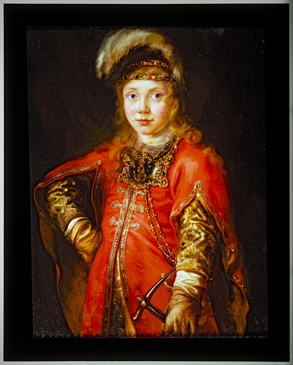 Portré egy fiatalemberről vörös tunikában alkotó: Ferdinand Bol
