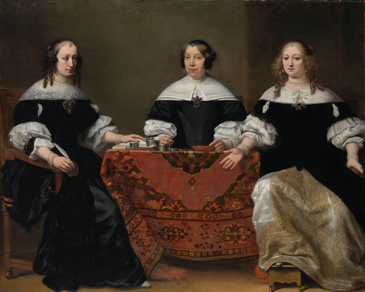 A Leprozenhuis három régensnőjének portréja, Amszterdam A leprások menhelyének három régensnője Amszterdamban, 1668 alkotó: Ferdinand Bol