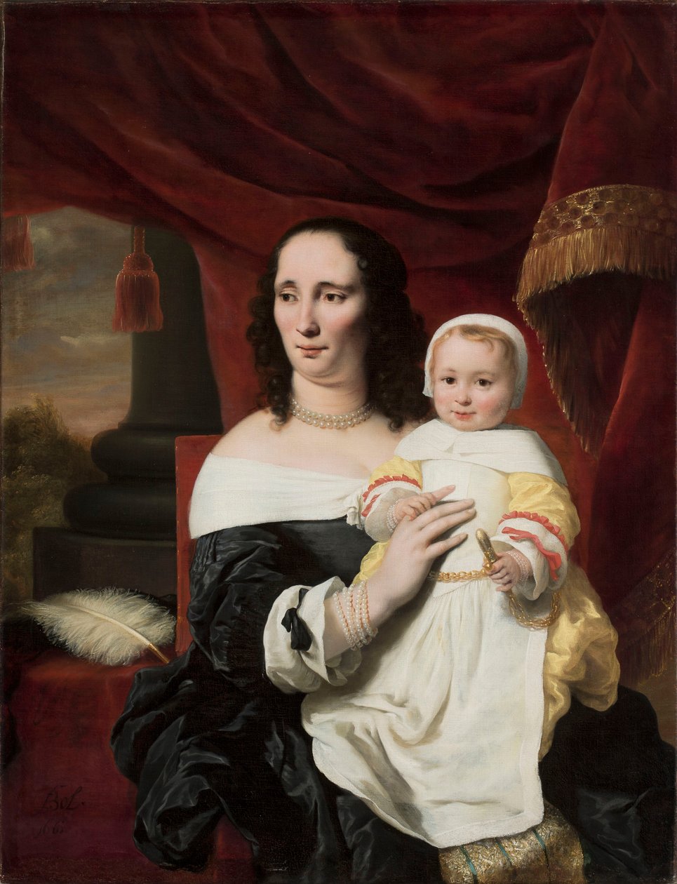 Johanna de Geer-Trip portréja lányával, Cecyliával alkotó: Ferdinand Bol