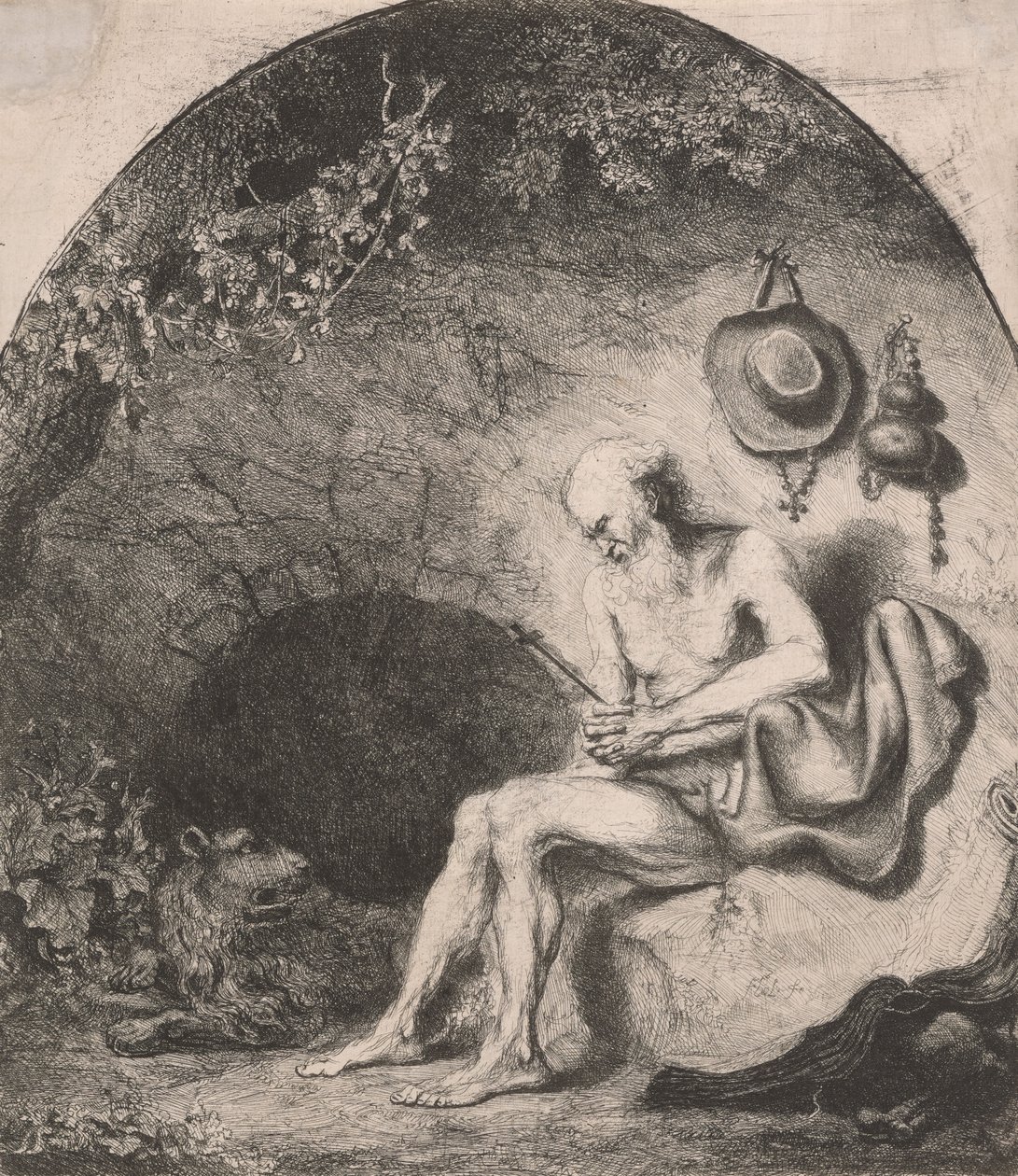 Szent Jeromos a barlangban alkotó: Ferdinand Bol
