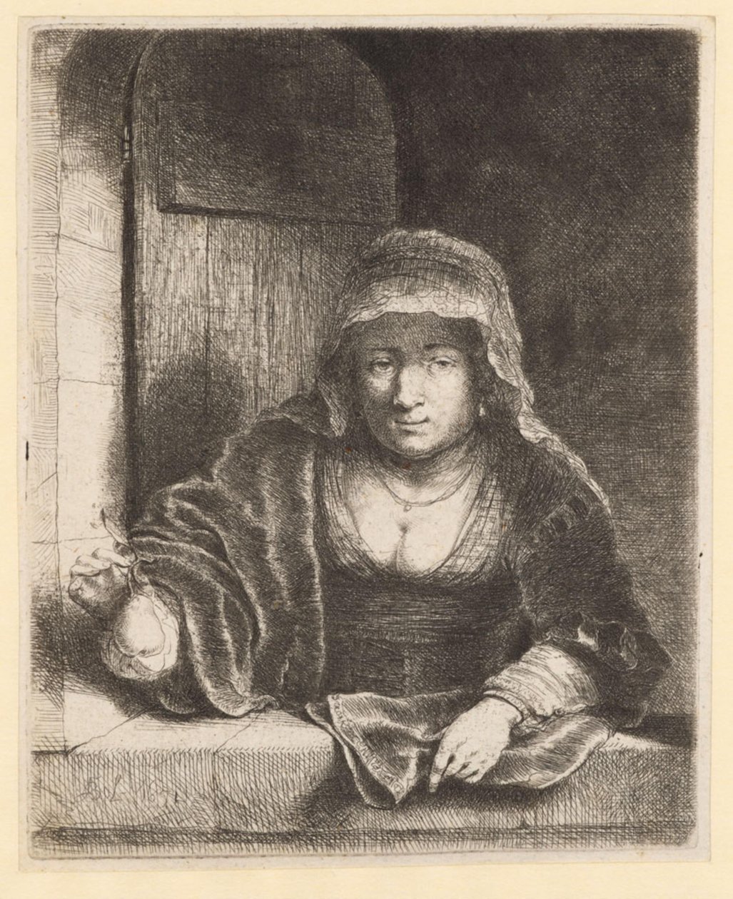 Nő körtével alkotó: Ferdinand Bol