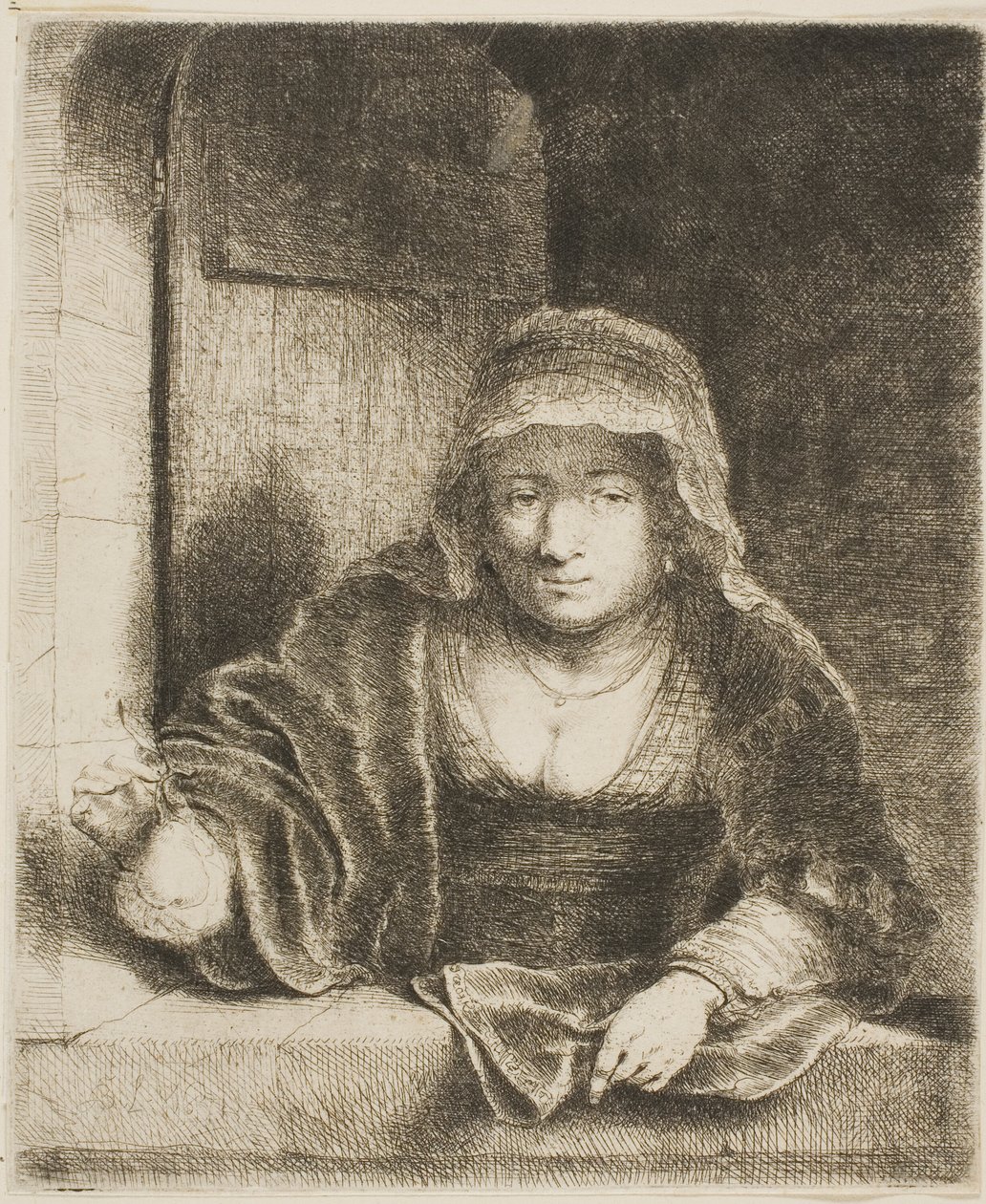Nő a körtével alkotó: Ferdinand Bol