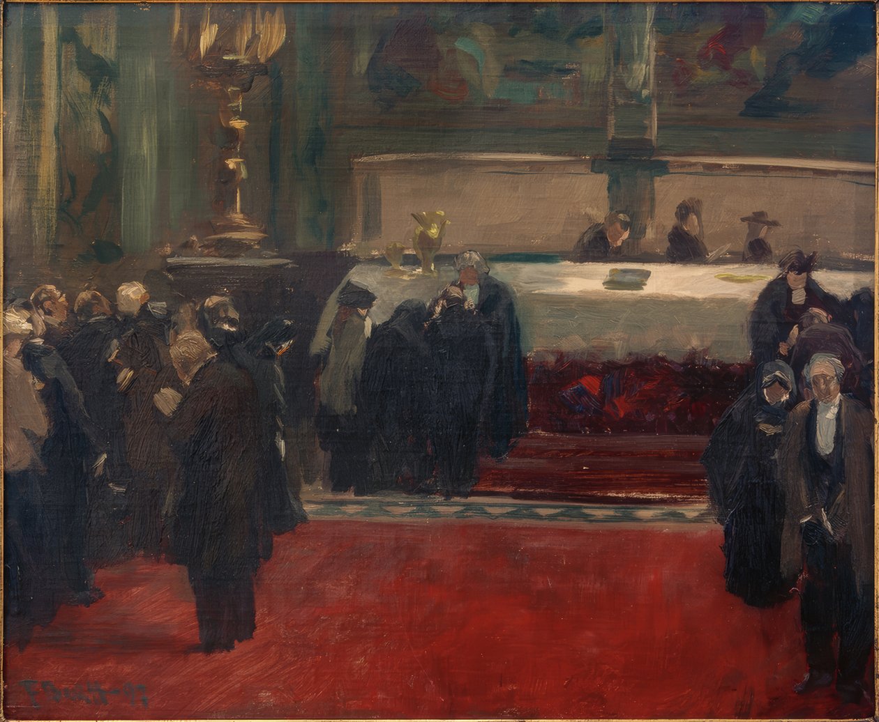 Vázlat a Szentáldozás című festményhez alkotó: Ferdinand Brutt