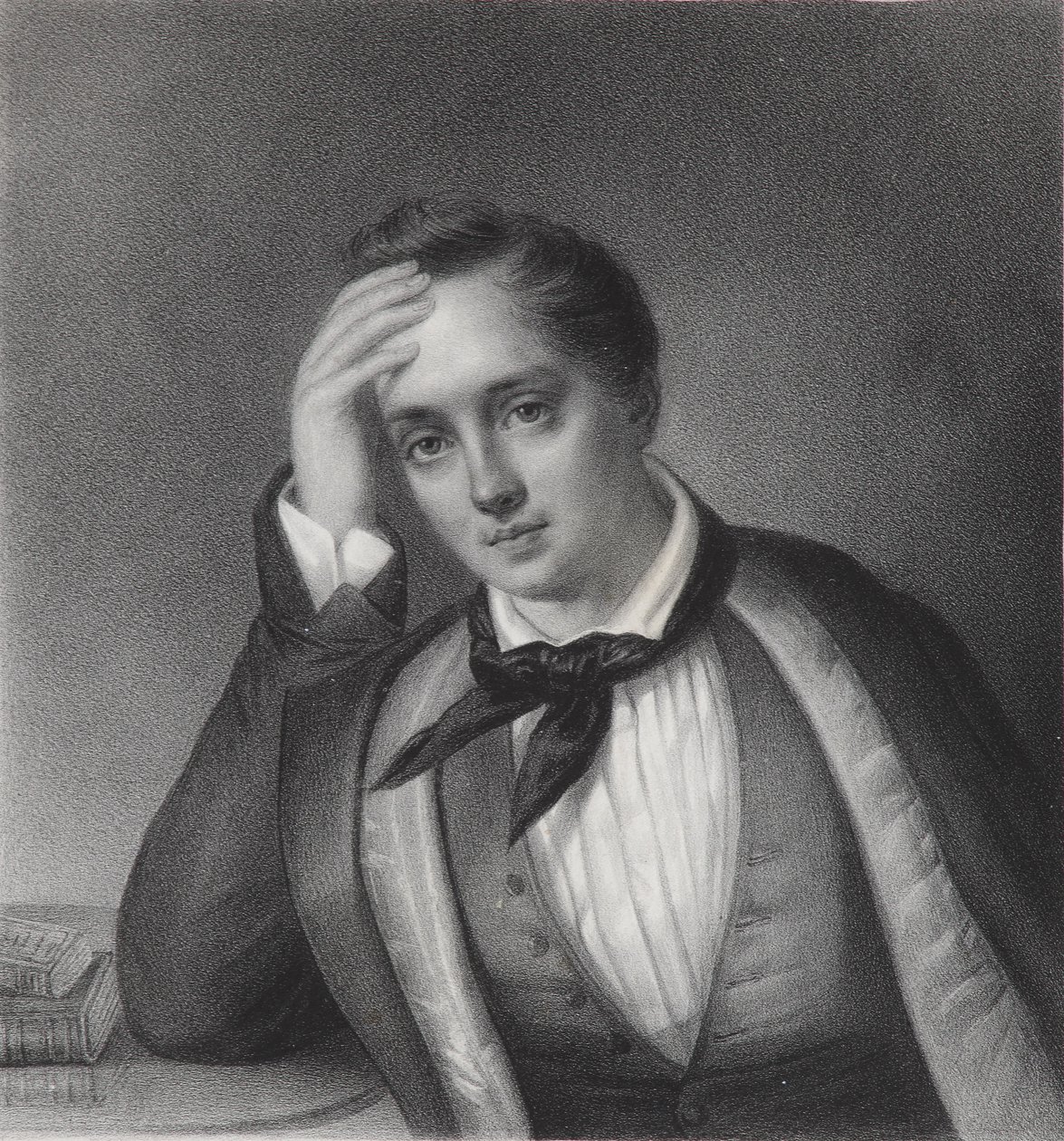 Jevgenyij Abramovics Baratyinszkij költő portréja 1800-1844, 1830-as évek alkotó: Ferdinand Chevalier