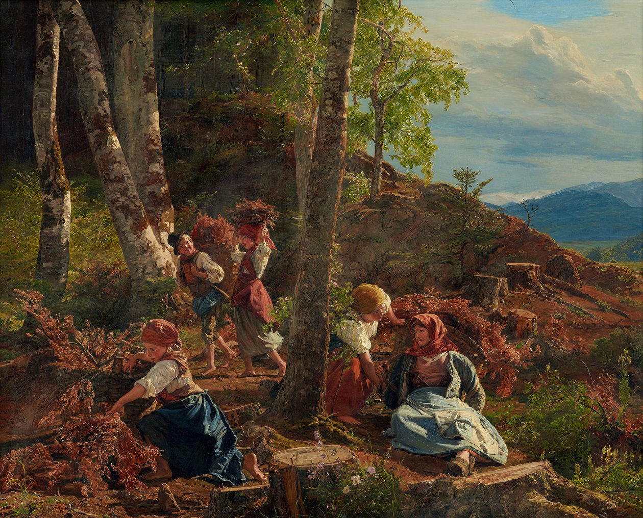 Bozótszedők a Bécsi Erdőben, 1855. alkotó: Ferdinand Georg Waldmuller