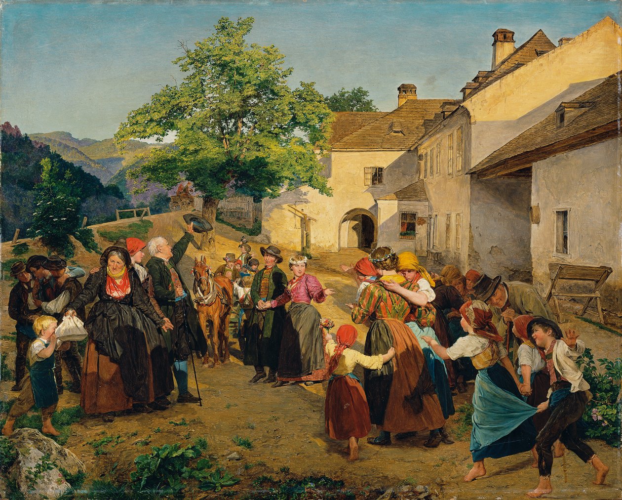 A menyasszony búcsúja a szülői háztól - Höldrichsmühle alkotó: Ferdinand Georg Waldmuller