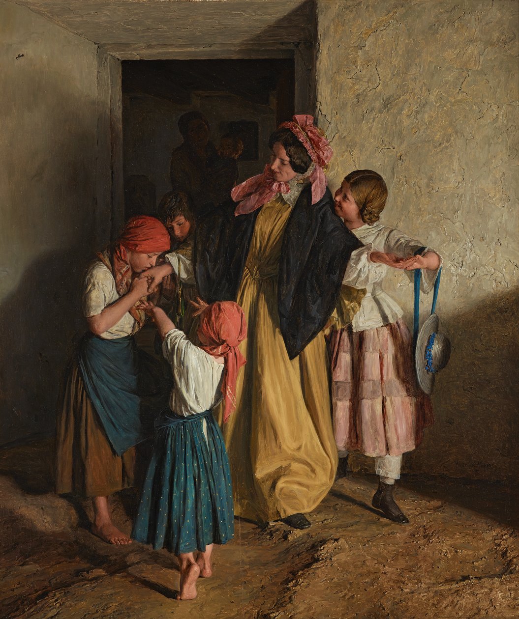 Keresztmama búcsúja (a konfirmáció után) alkotó: Ferdinand Georg Waldmuller