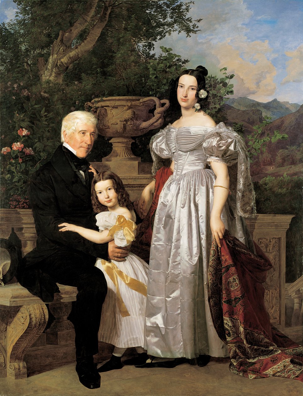 Kerzmann Mátyás Esterházy fejedelmi tanácsos második feleségével, Mária Helénával, születési neve Mikolischütz, és lányával, Mária alkotó: Ferdinand Georg Waldmuller