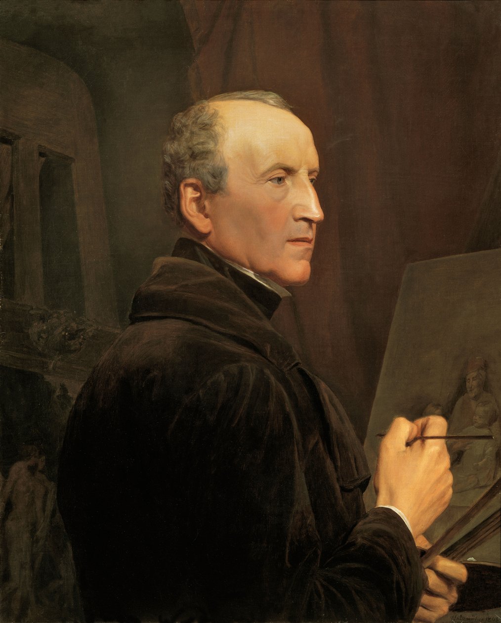 Önarckép a festőállványon, 1848. alkotó: Ferdinand Georg Waldmuller