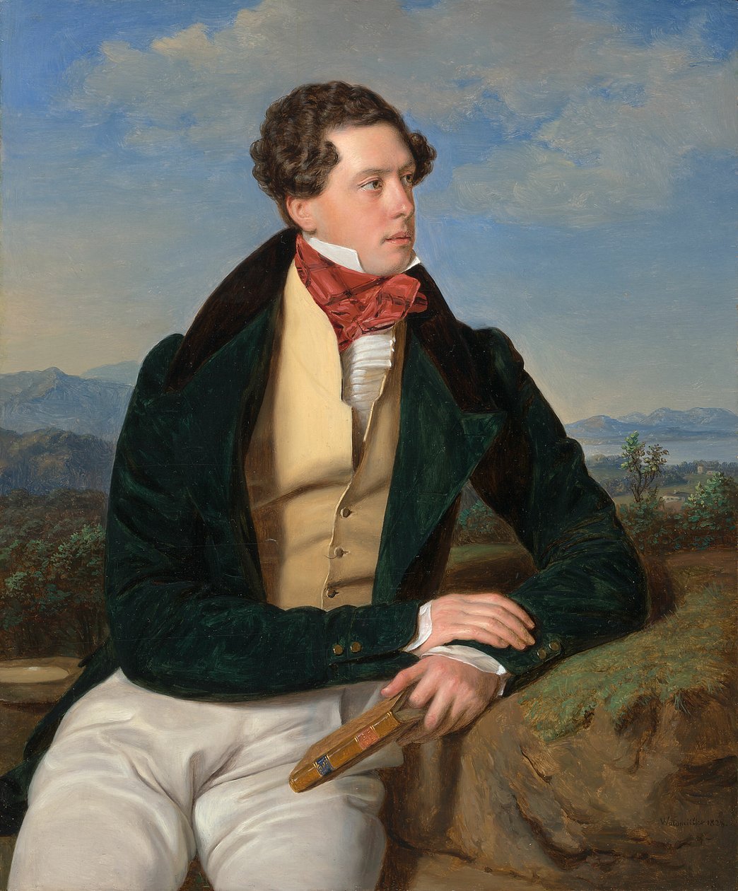 Maximilian Korn színész egy tájban alkotó: Ferdinand Georg Waldmuller