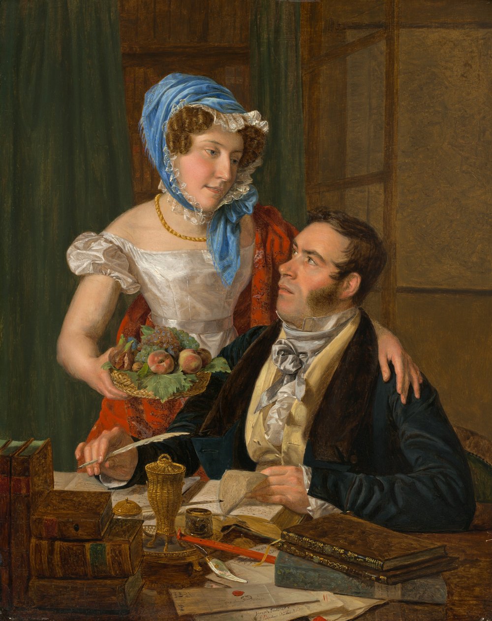 A térképész Josef Jüttner professzor és felesége alkotó: Ferdinand Georg Waldmuller