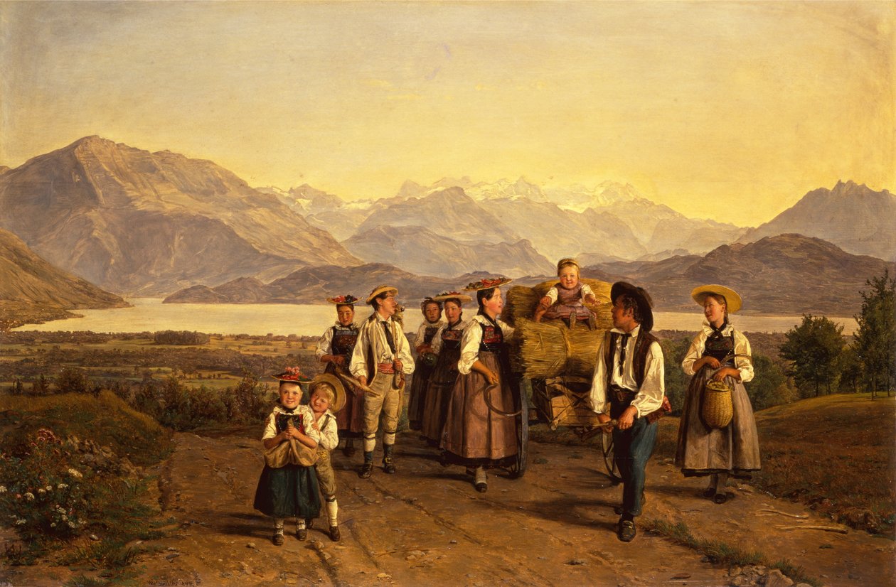 Hazatérés a Zugi-tavi szüretről alkotó: Ferdinand Georg Waldmuller