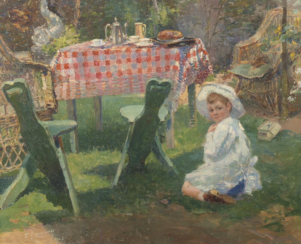 A kertben alkotó: Ferdinand George Lemmers