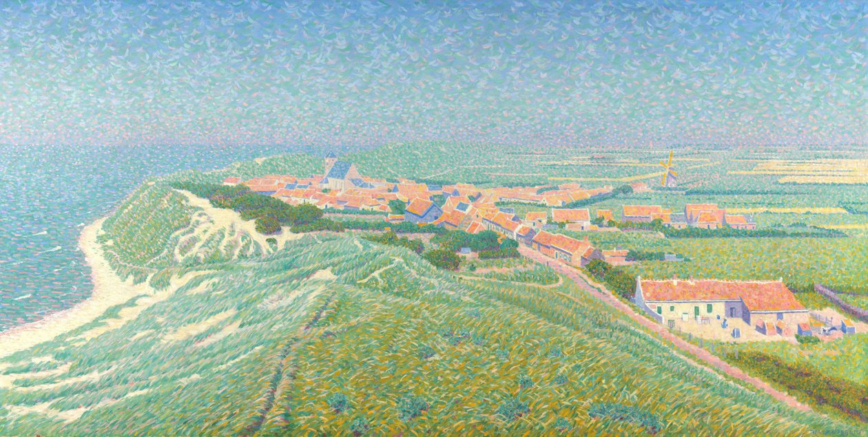 Zoutelande kilátása Walcheren szigetén alkotó: Ferdinand Hart Nibbrig (signed by artist)