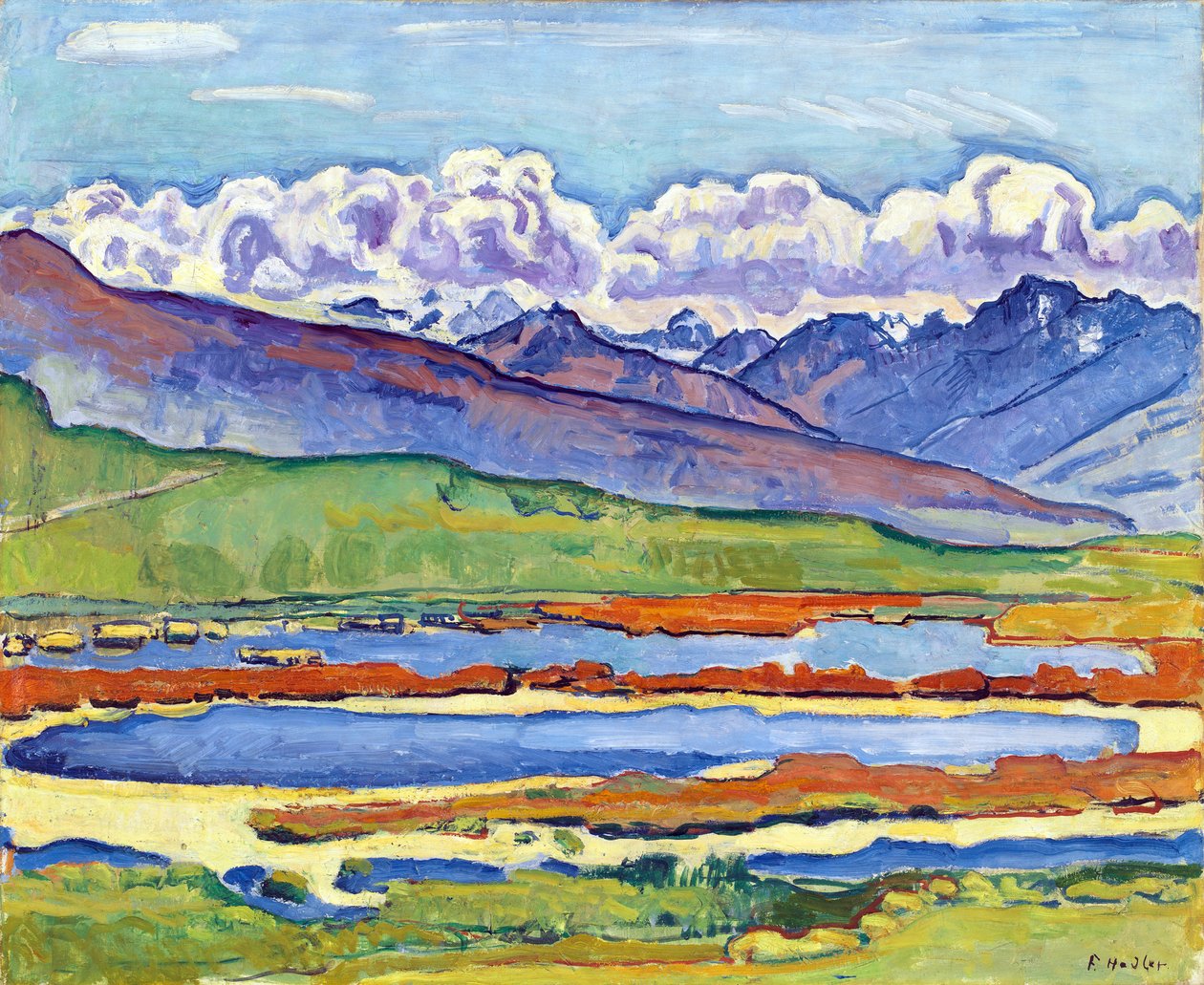Crans Montana (Crans-Montana) tó (Svájc). (Long Pond Crans Montana). Ferdinand Hodler (1853-1918) festménye, olaj, vászon alkotó: Ferdinand Hodler