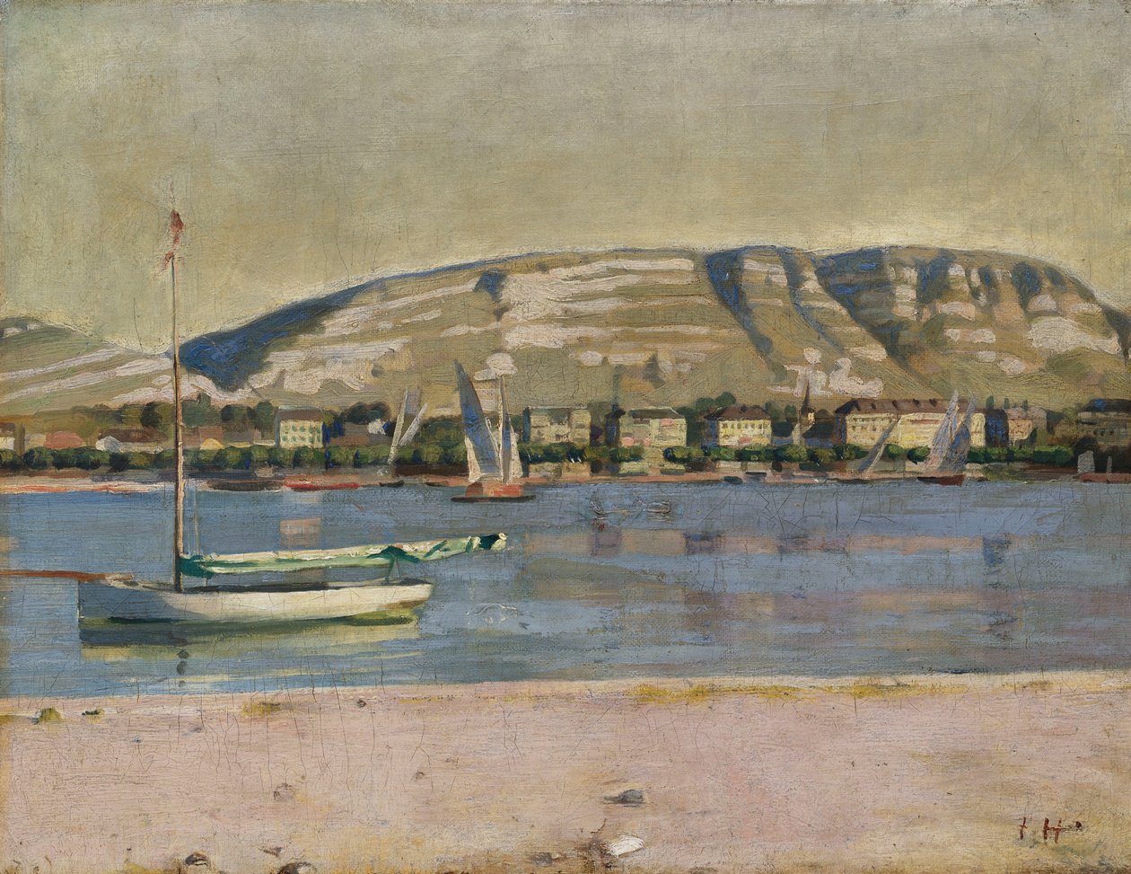 Genfi kikötő és a Saleve, 1878 alkotó: Ferdinand Hodler