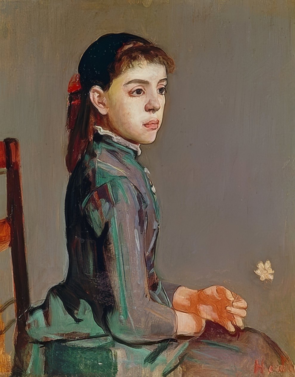 Fiatal lány - Louise Duchosal. 1885 alkotó: Ferdinand Hodler