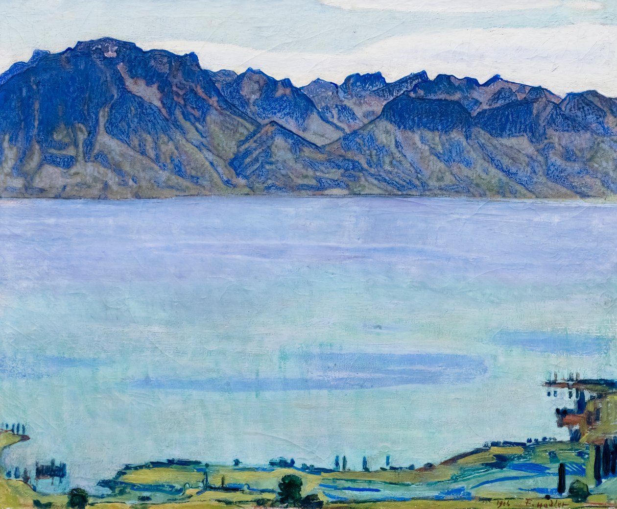 A Genfi-tó a Savoyai-Alpokkal alkotó: Ferdinand Hodler
