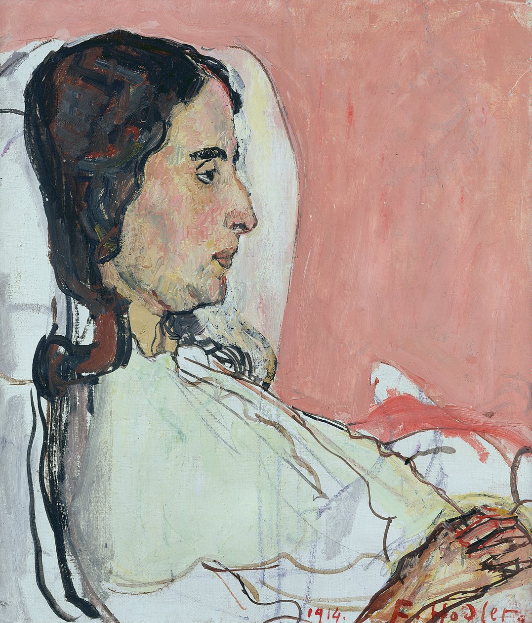 Madame Valentine Dildo Darel, beteg, 1914 alkotó: Ferdinand Hodler