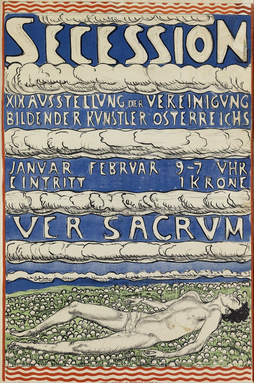 A bécsi szecessziós kiállítás plakátja alkotó: Ferdinand Hodler