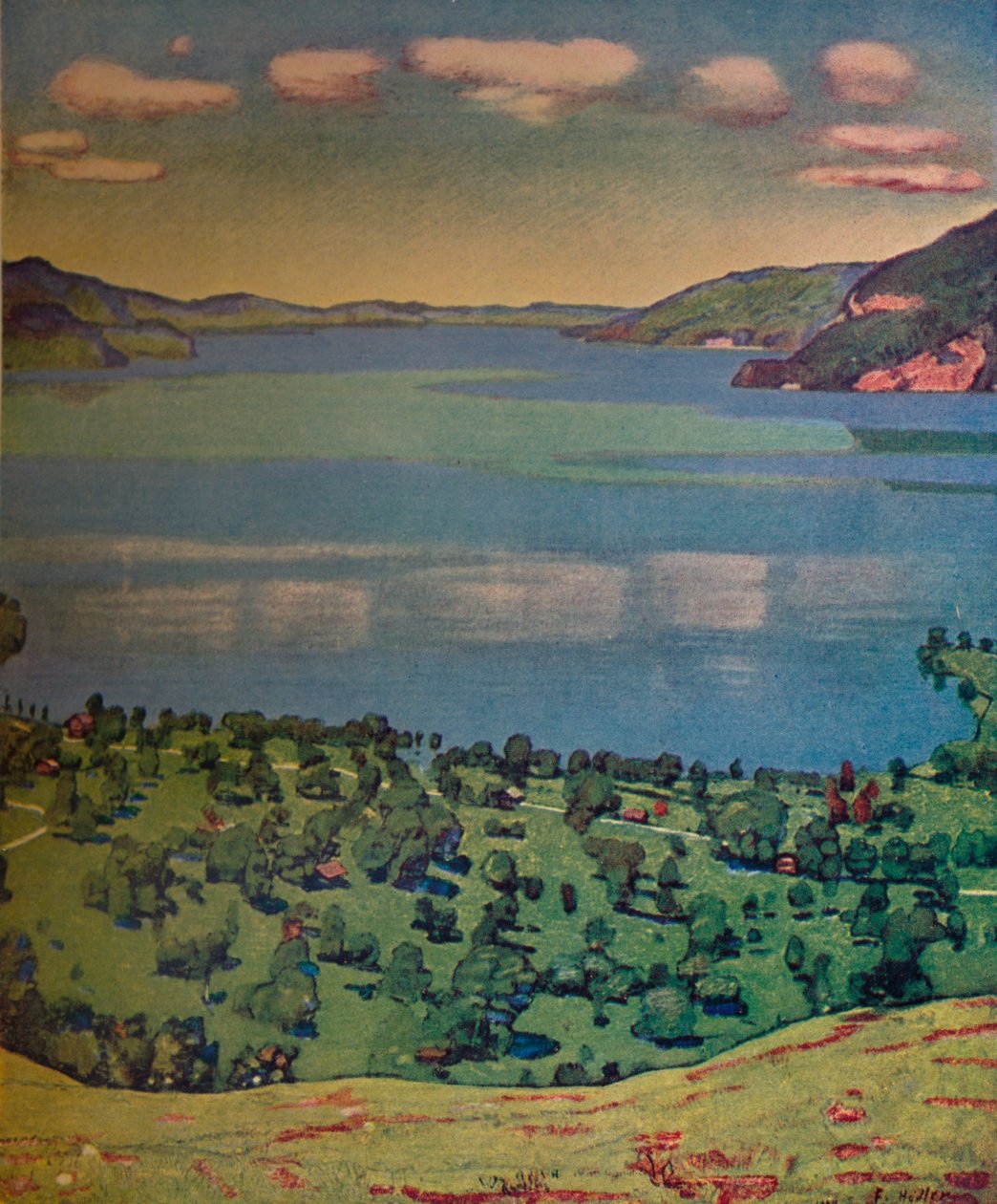 A Thun-tó Leissigenből, 1910. alkotó: Ferdinand Hodler