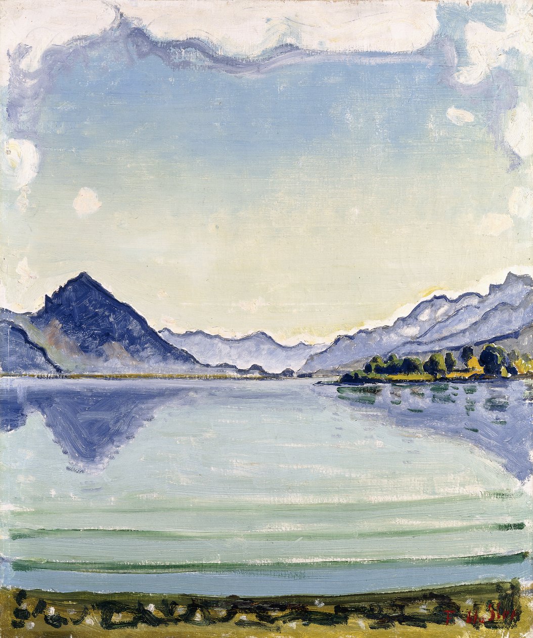 Thunersee Leissingenben, 1909 alkotó: Ferdinand Hodler