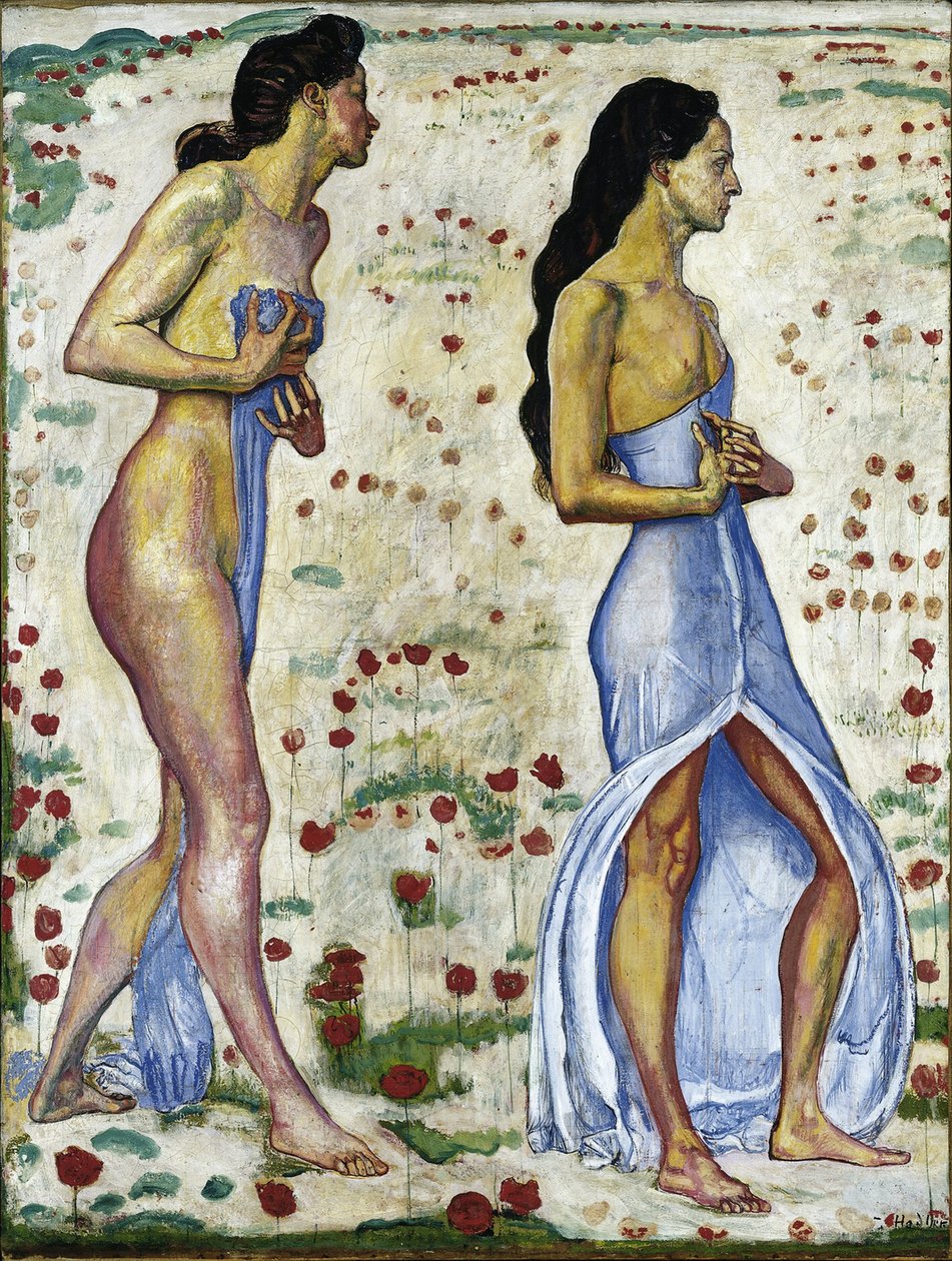Két nő virágban Érzelem 1a, 1901-1906 alkotó: Ferdinand Hodler