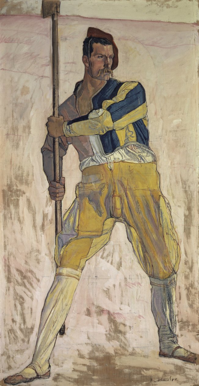 Alabárdos harcos, 1898 körül alkotó: Ferdinand Hodler