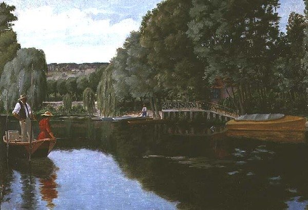 Horgászat nyári napon (deszka) alkotó: Ferdinand Joseph Gueldry