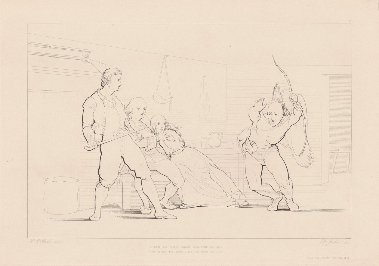 Egy Forma rohant közéjük a Sötétségből alkotó: Ferdinand Joubert, after George Elgar Hicks