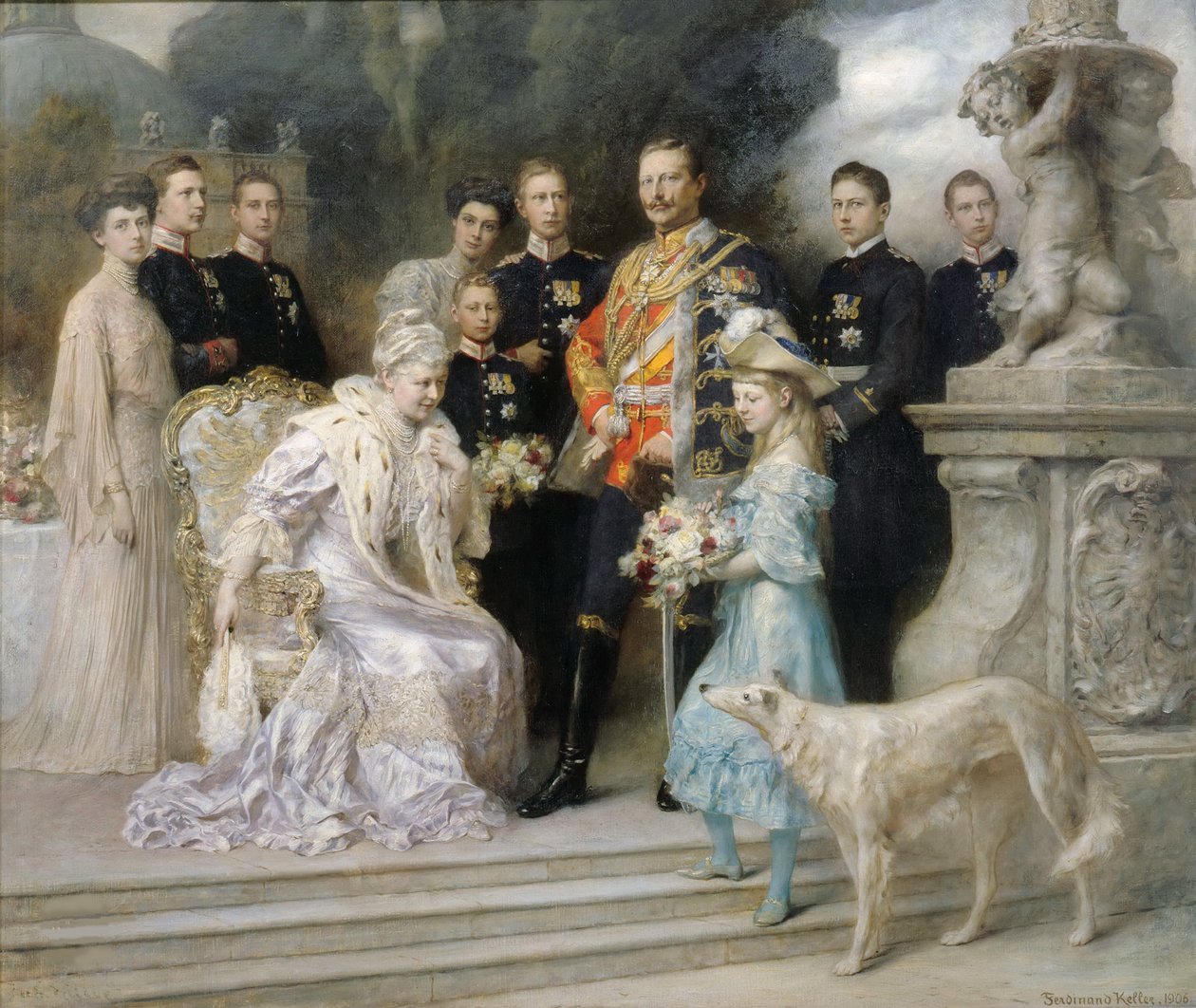 Csoportportré a császári családról az ezüstlakodalom alkalmából, 1906. alkotó: Ferdinand. Keller