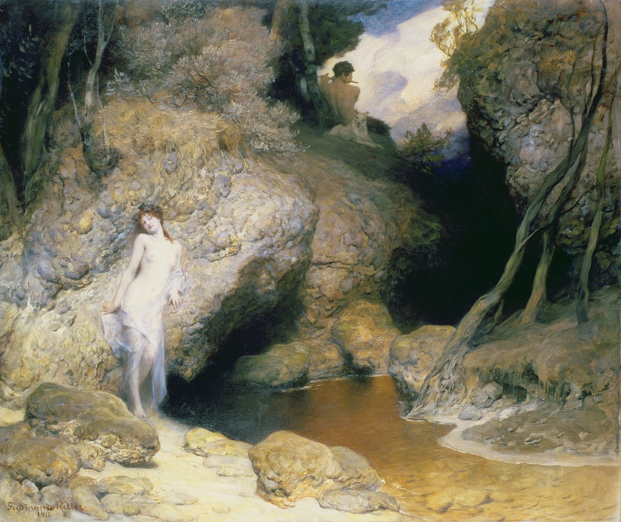 A faun zenéje, 1910 alkotó: Ferdinand Keller