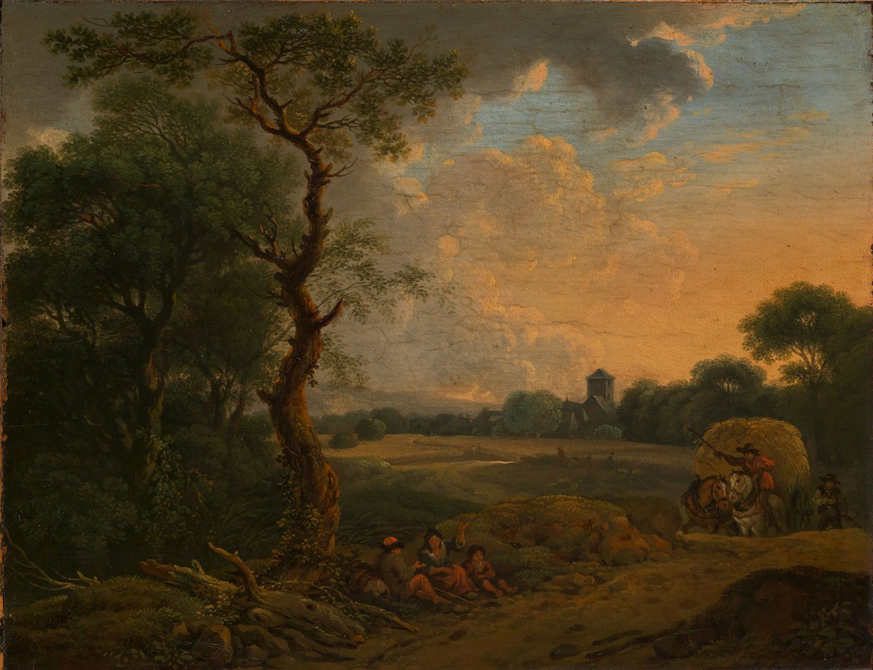 Esti táj szénásszekérrel alkotó: Ferdinand Kobell