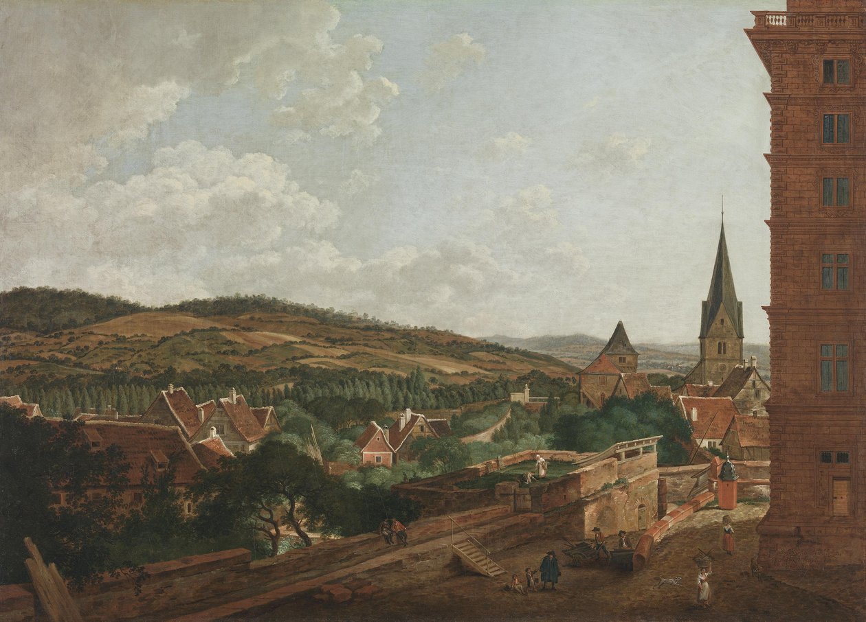 Kilátás az aschaffenburgi kastélyból a Pfaffenbergre és Szent Ágotára (Aschaffenburgi ciklus) alkotó: Ferdinand Kobell