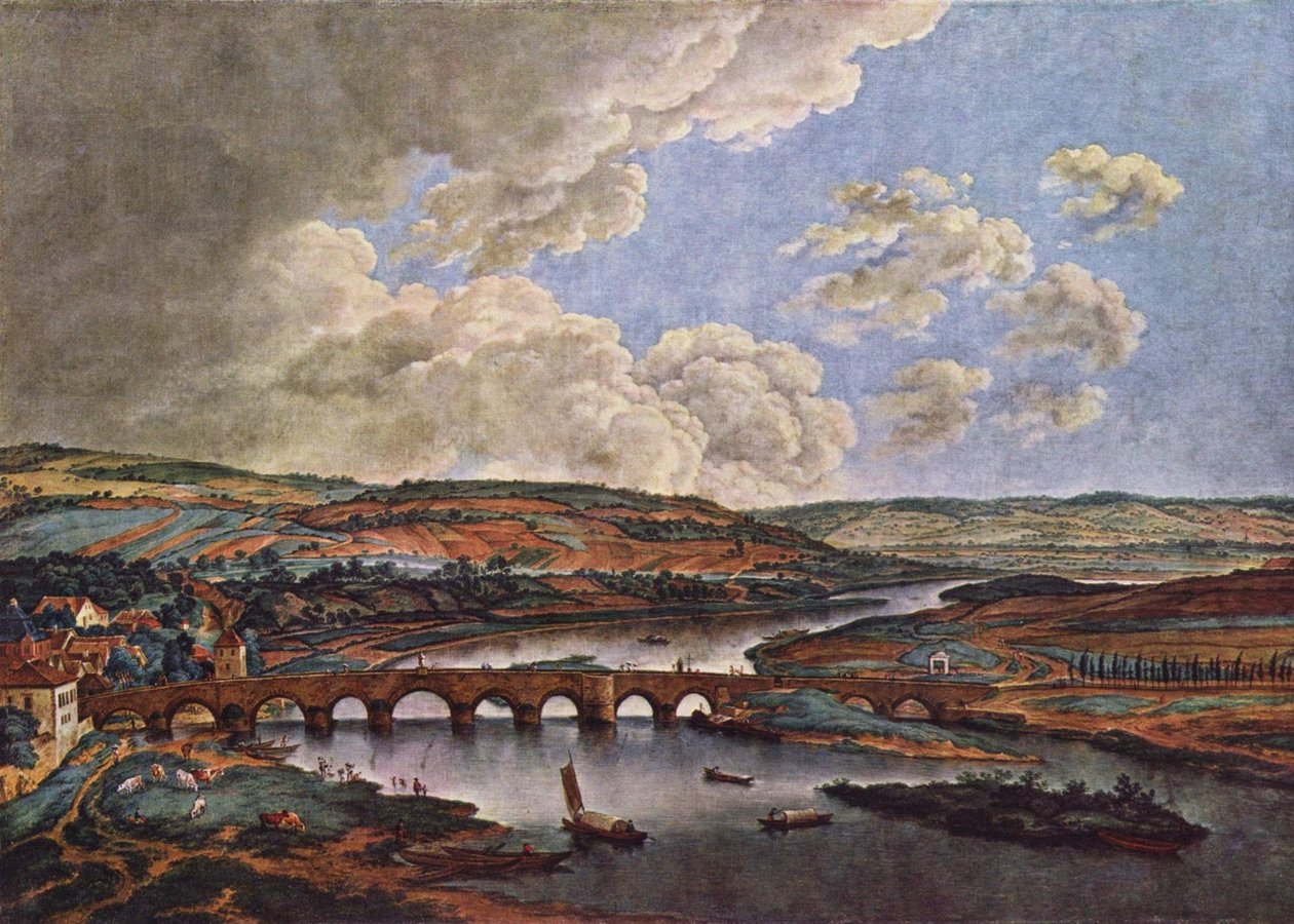 A főhíd Aschaffenburg közelében (Aschaffenburgi kerékpárút) alkotó: Ferdinand Kobell