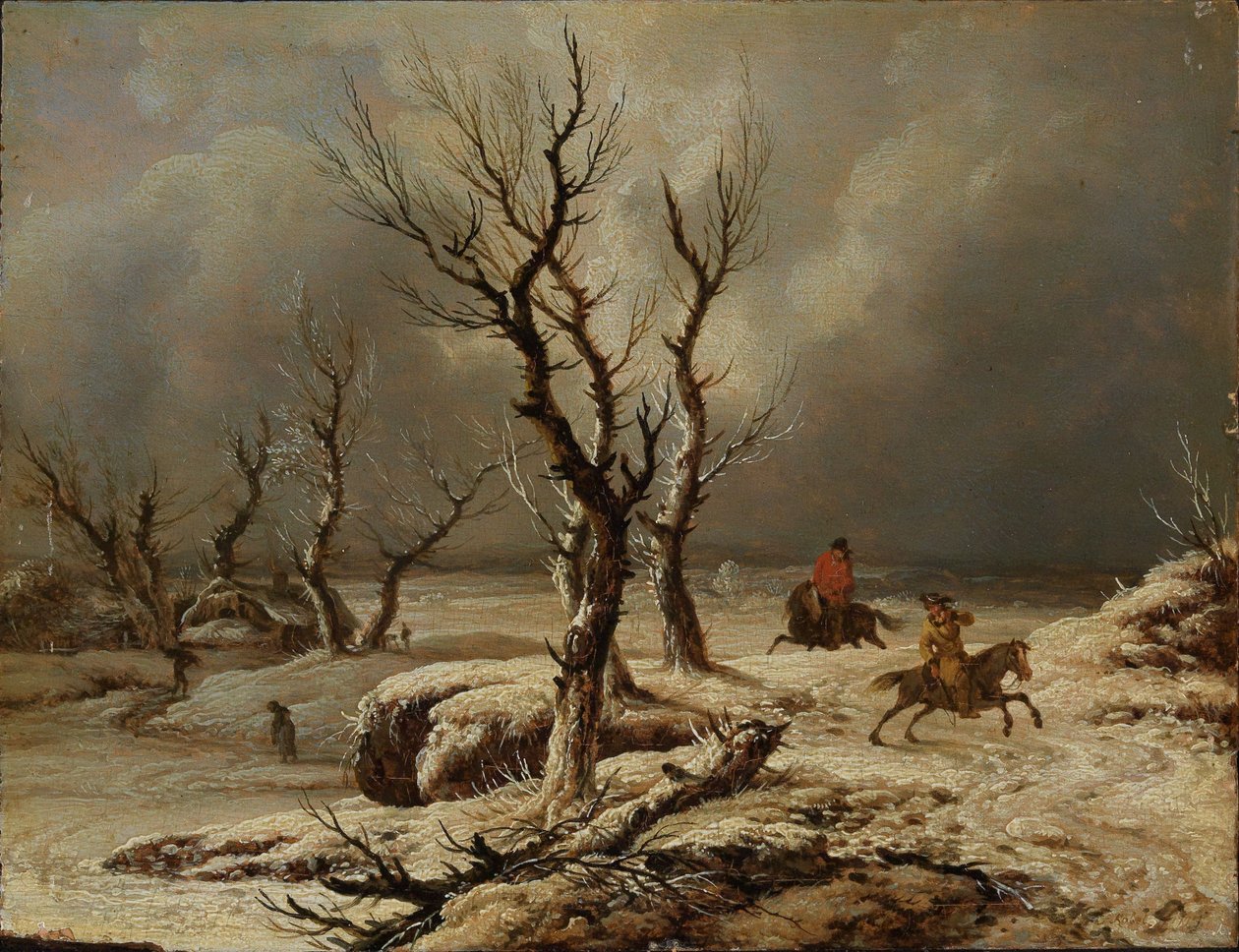 Téli táj két lovassal alkotó: Ferdinand Kobell