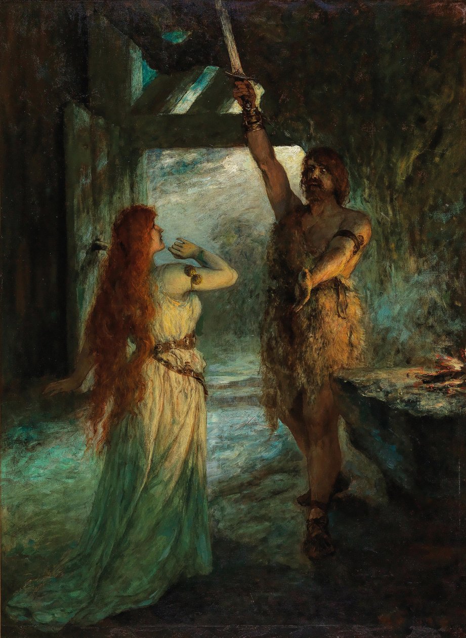Valkűr 1. felvonás: Sieglinde és testvére, Siegmund. alkotó: Ferdinand Leeke