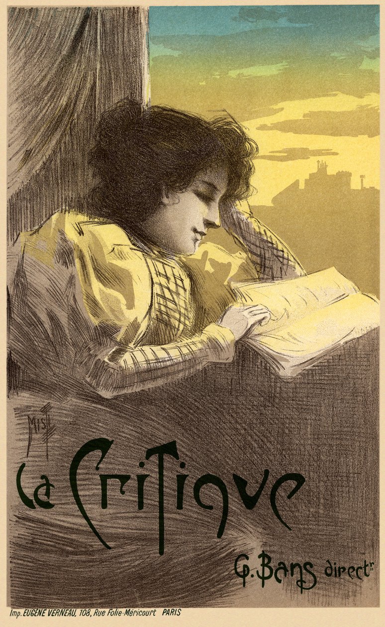 Újságkritika plakát, 1900 alkotó: Ferdinand Misti Mifliez
