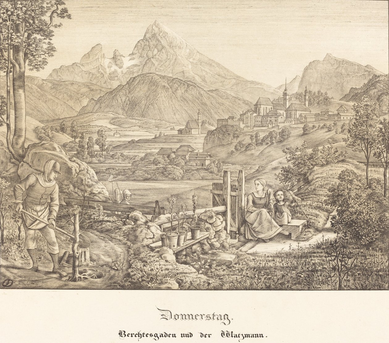 Csütörtök - Berchtesgaden és a Watzmann-hegy alkotó: Ferdinand Olivier